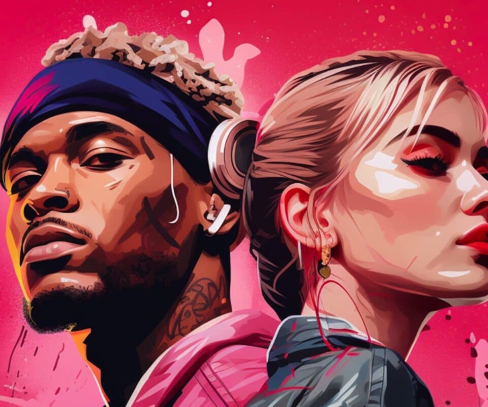 Miley and Nelly Illustration